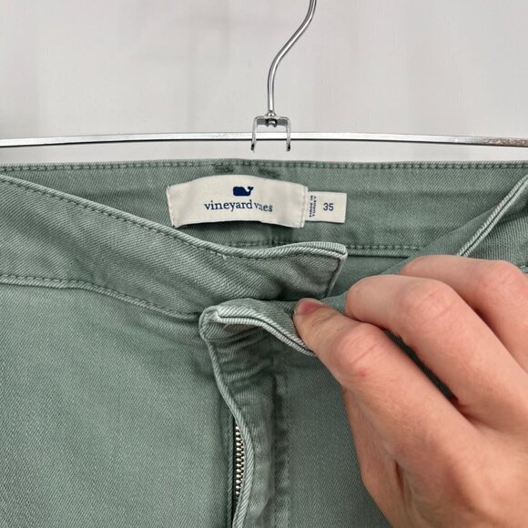 Vinyard Vines Jamie High-Rise Garment-Dyed Jeans Size 35 Green Stretch Coastal - Picture 6 of 14
